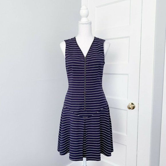 Theory Dresses & Skirts - Theory | Sayidres Fit & Flare Striped Zipper Dress